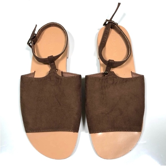 PARISIAN Sandals Pansy Band Cut Out Flat Slide Size 7 - Picture 1 of 6